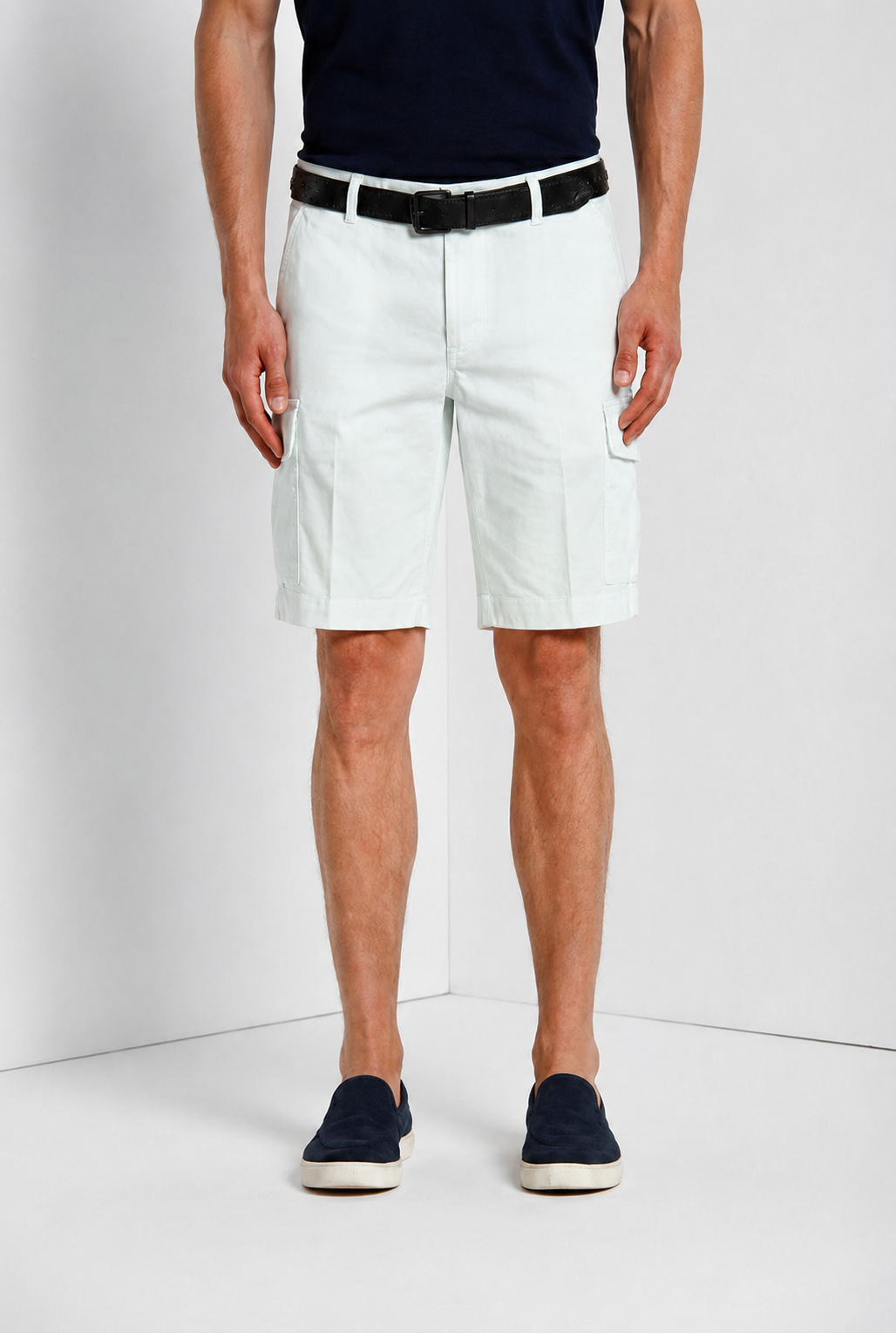Chile bermuda cargo hombre en raso stretch slim fit ①
