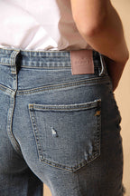 Alba 5-pocket women's shorts in blue denim Slim fit