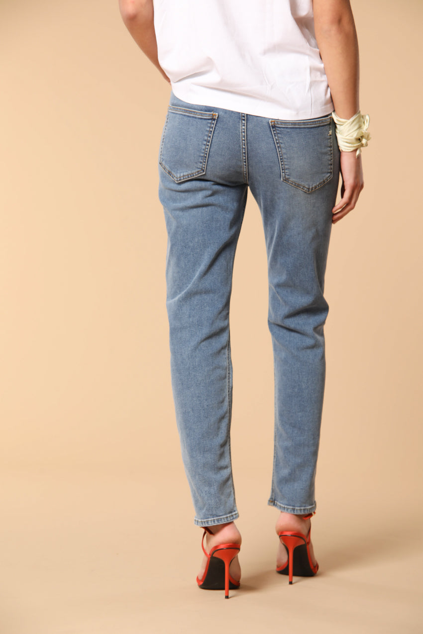 Agnes 5-pocket women's Pants in blue stretch denim regular fit