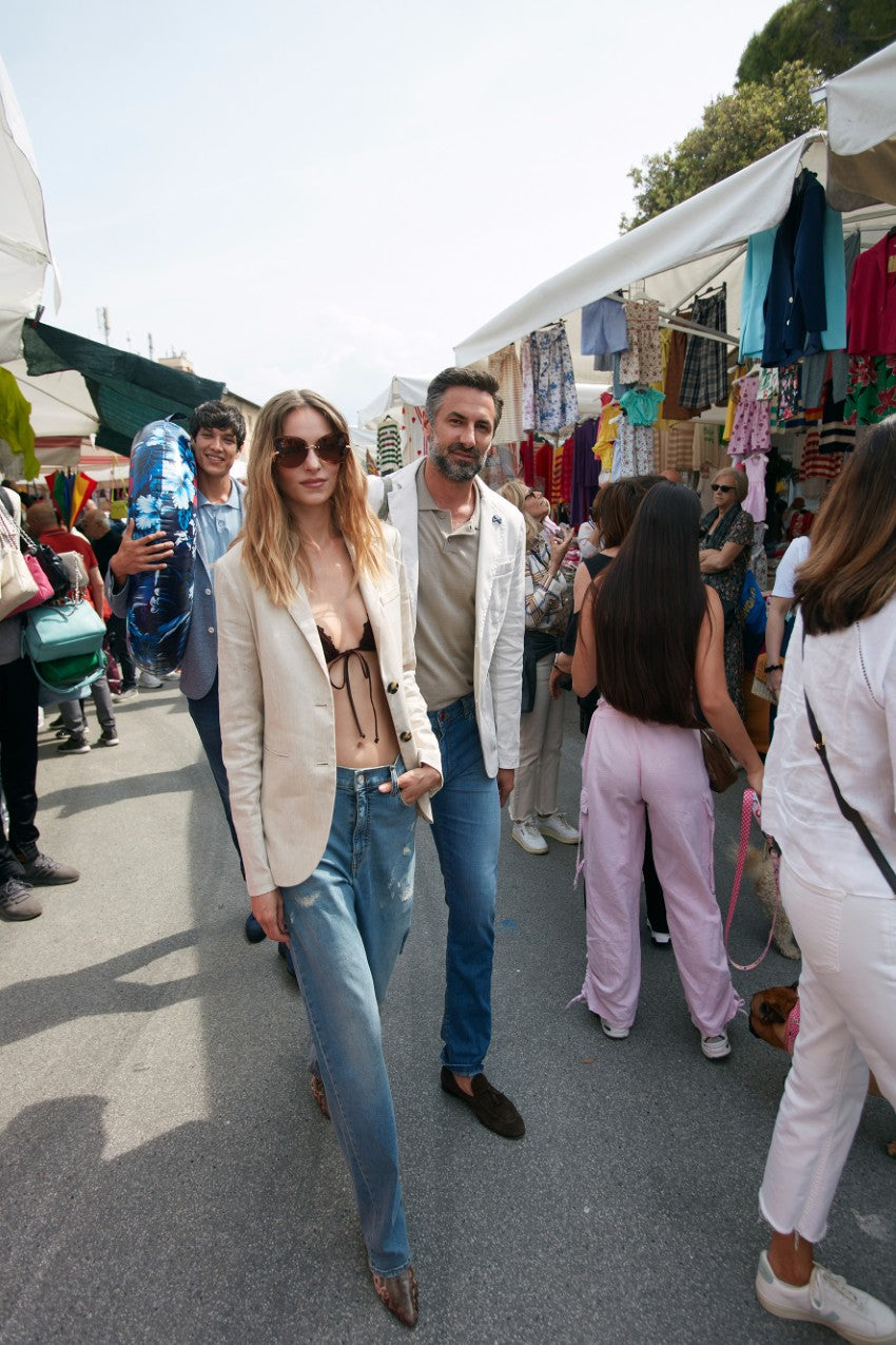 Victoria 5-Tasche Damenhose in Stretch-Denim Blau Straight Fit