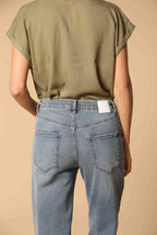 Victoria 5-Tasche Damenhose in Stretch-Denim Blau Straight Fit