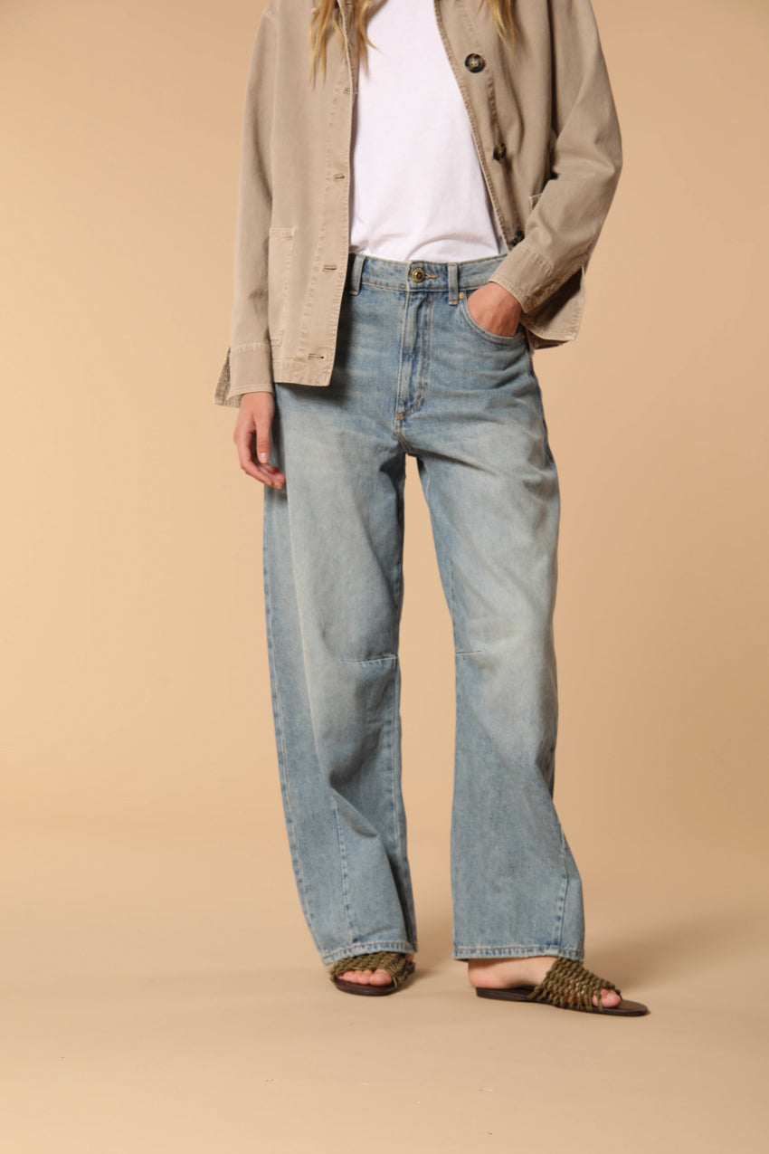 Vivienne 5-pocket women's Jeans in recycled blue denim Balloon fit