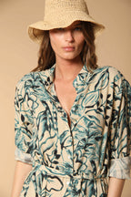 Colette Dress vestido largo en mixto-lino viscosacon estampado floral 