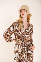 Colette Dress New women's dress in floral pattern canvas