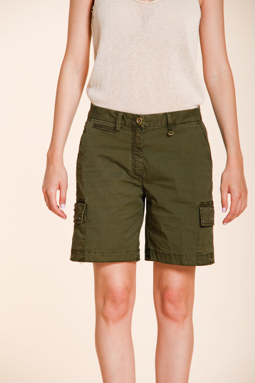 Chile women's cargo bermuda in lightweight stretch twill slim fit