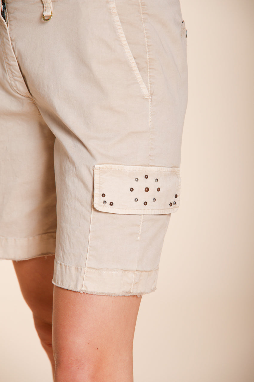 Chile bermuda cargo mujer en twill ligero stretch slim fit