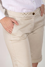 New York bermuda chino femme en satin stretch slim fit