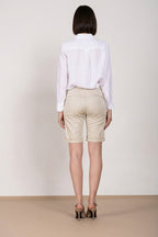 New York bermuda chino femme en satin stretch slim fit