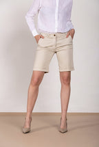 New York bermuda chino femme en satin stretch slim fit