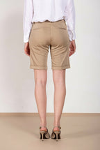 New York bermuda chino femme en satin stretch slim fit