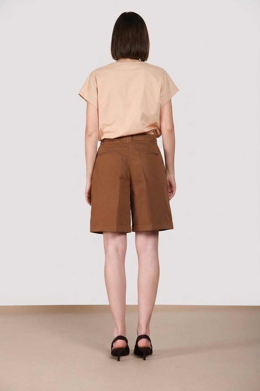 Brigitte women's chino bermuda in slub cotton and linen relaxed fit