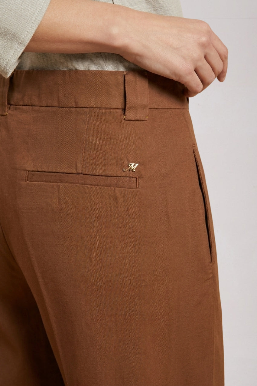 Brigitte women's chino bermuda in slub cotton and linen relaxed fit
