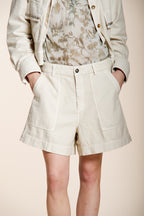 Dallas bermuda cargo mujer de algodón flameado relaxed fit