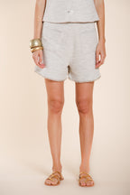 Jolie women's chino bermuda in rice grain jersey relaxed fit