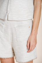 Jolie women's chino bermuda in rice grain jersey relaxed fit