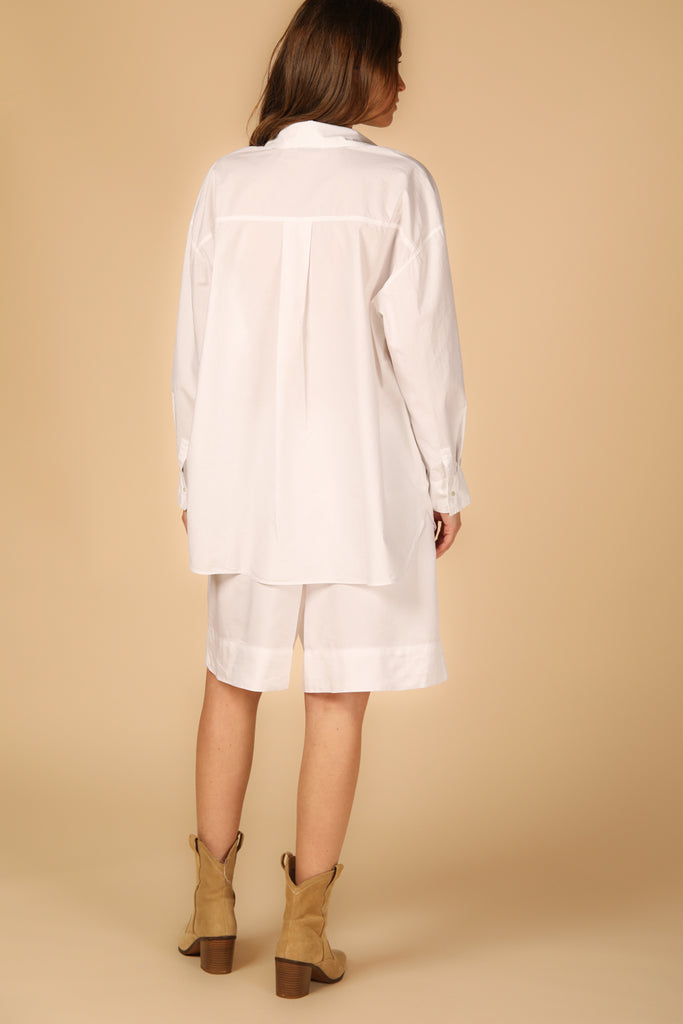Image 4 of women's Lauren shirt in white, oversized fit by Mason's