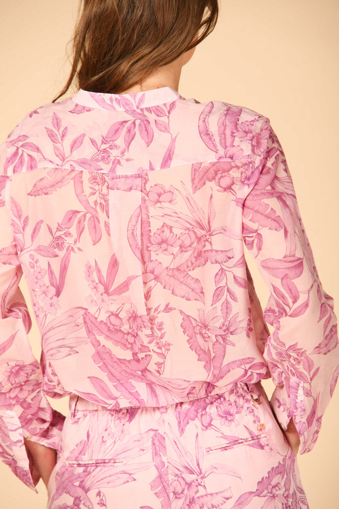Image 4 of women's Delhi shirt with floral pattern in lilac color by Mason's