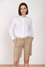 Delhi women's long-sleeved shirt in linen canvas