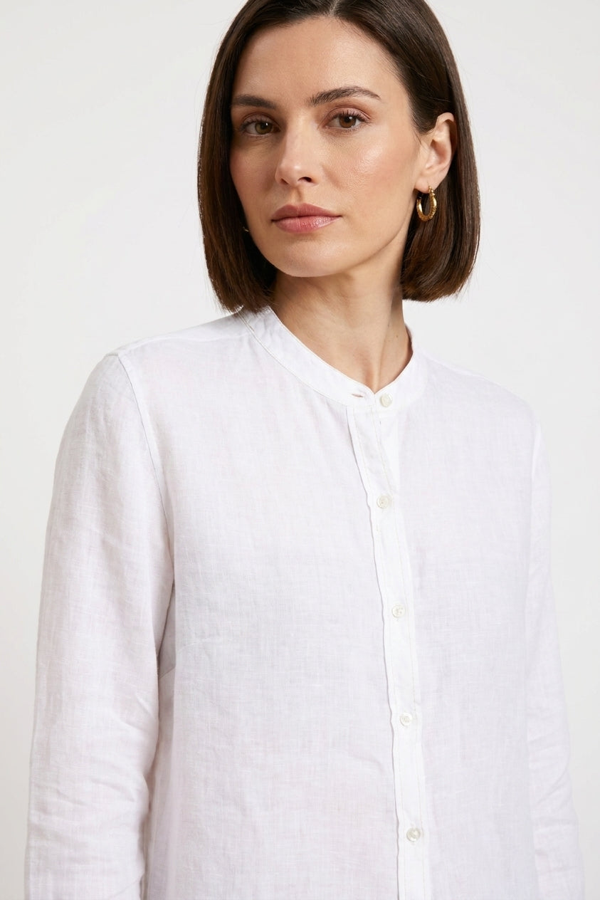 Delhi women's long-sleeved shirt in linen canvas