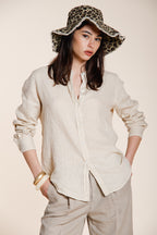 Delhi women's shirt long sleeve in linen canvas
