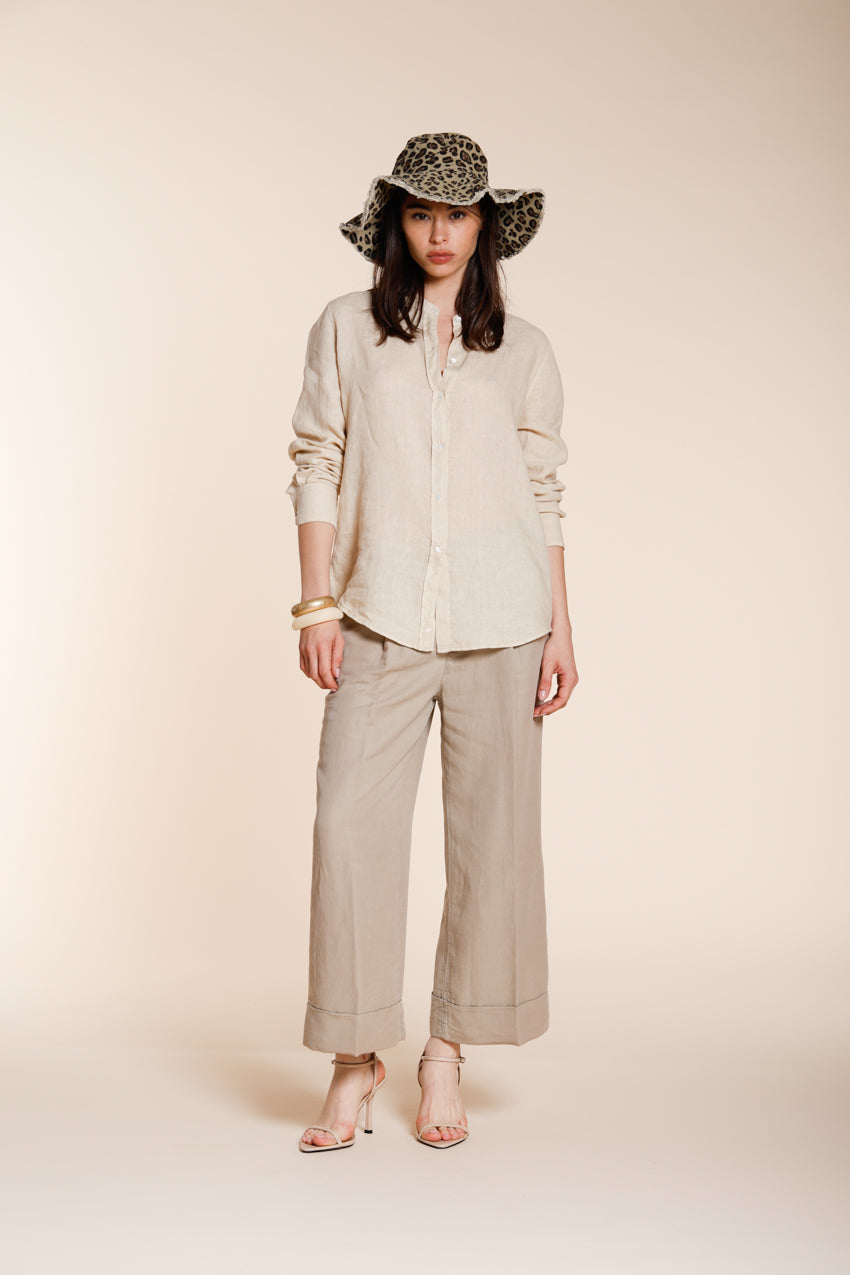 Delhi women's shirt long sleeve in linen canvas