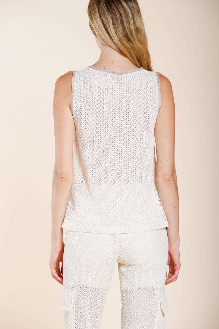 Karina camisa sin mangas mujer en punto crochet
