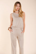 Karina camisa mujer sin mangas en punto ligero