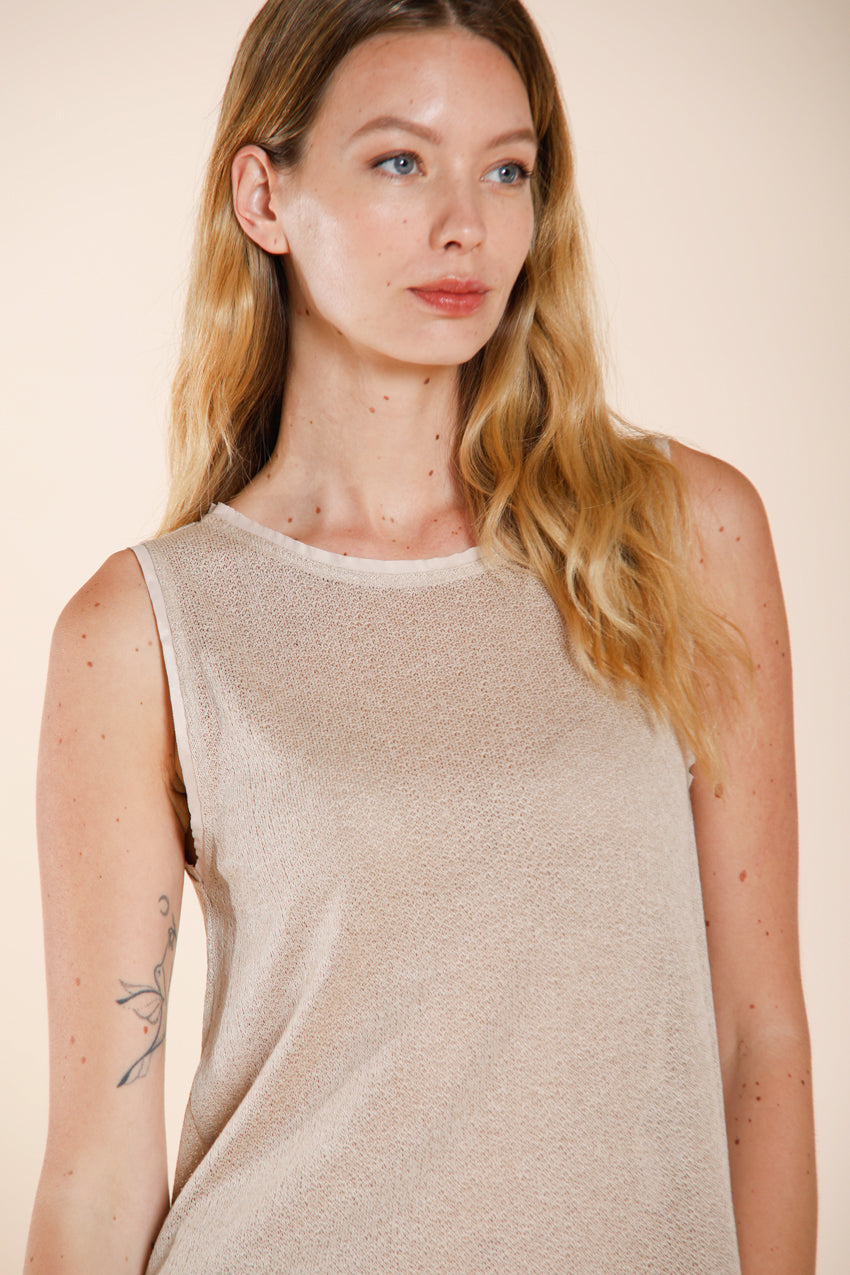 Karina chemise femme sans manches en maille légère
