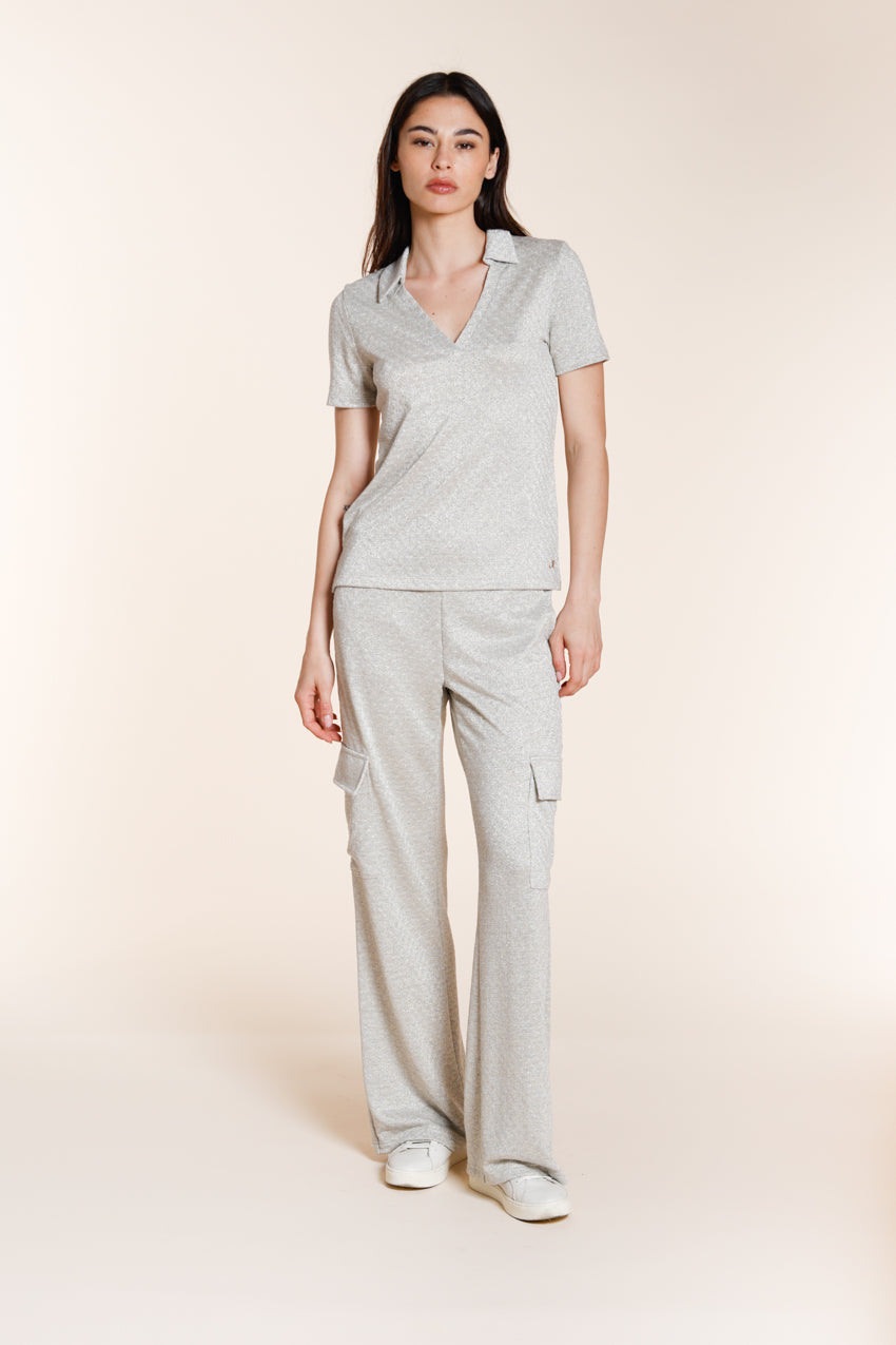 Ada women's shirt short sleeve in lurex tricot