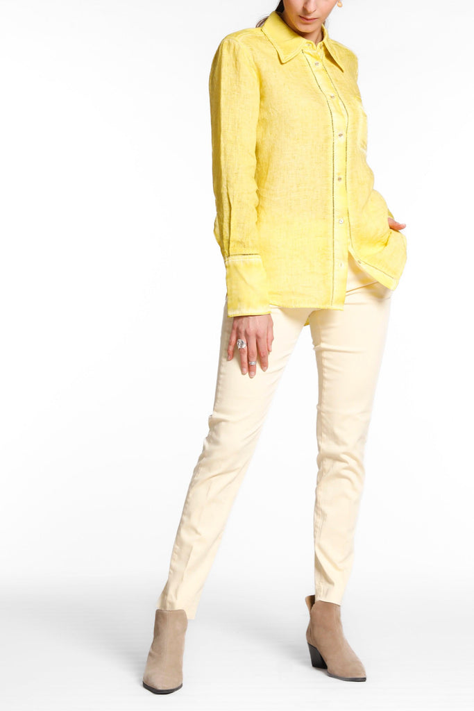 Nicole Patch woman long sleeves shirt in linen icon washing - Mason's US