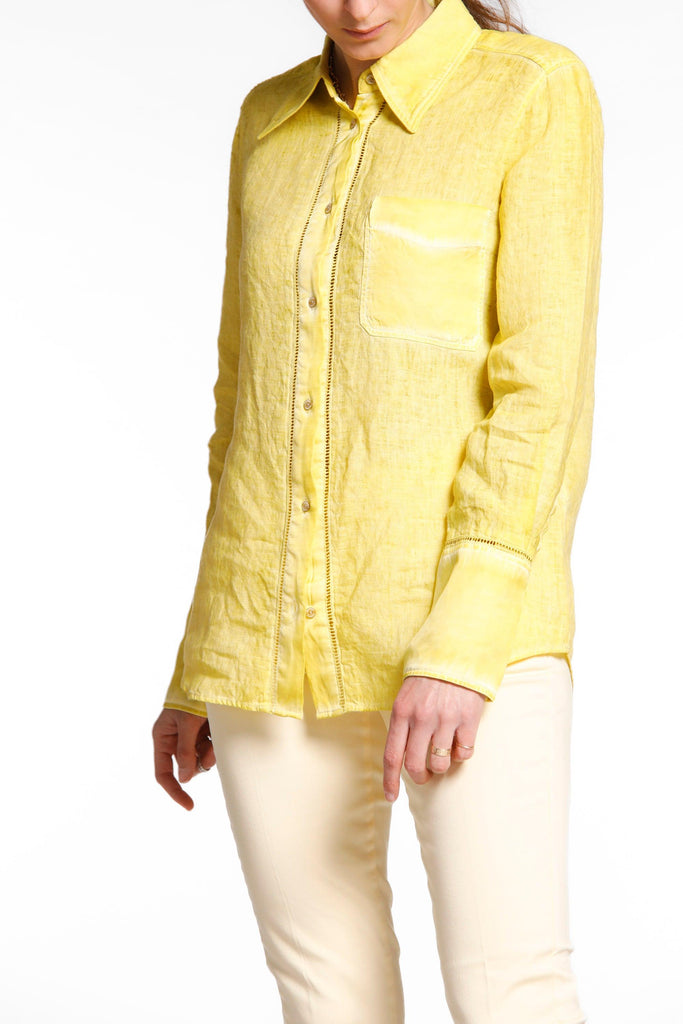Nicole Patch woman long sleeves shirt in linen icon washing - Mason's US