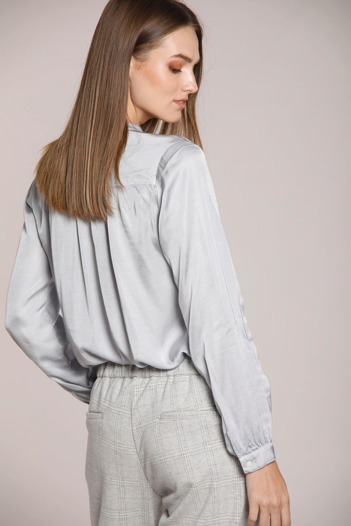 Image 3 of a women's viscose shirt, light gray color, Margherita Shirt model by Mason's