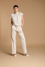 Casta camisa mujer en tencel con mangas cortas 