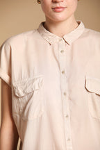 Casta camisa mujer en tencel con mangas cortas 