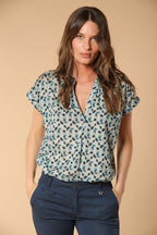 Adele MM women's shirt in cotton voile with leaf print
