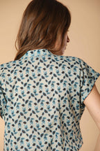 Adele MM women's shirt in cotton voile with leaf print