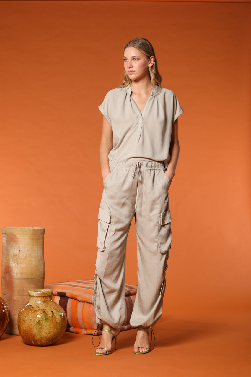 Adele MM camisa mujer con mangas cortas en tencel 