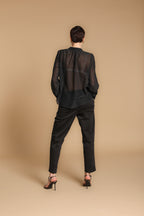 Adele camisa mujer con mangas largas en musolina de algodón y seda 