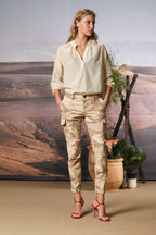 Adele women's long-sleeve shirt in muslin cotton-silk blend