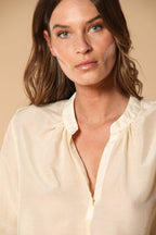 Adele camisa mujer con mangas largas en musolina de algodón y seda 