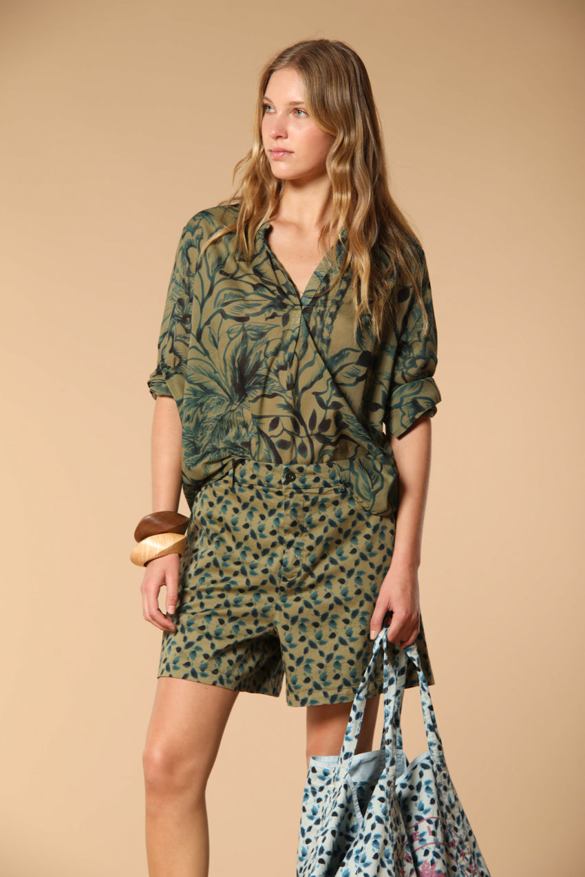 Adele camisa mujer en gasa de algodón con estampado floreal