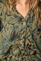 Adele camisa mujer en gasa de algodón con estampado floreal