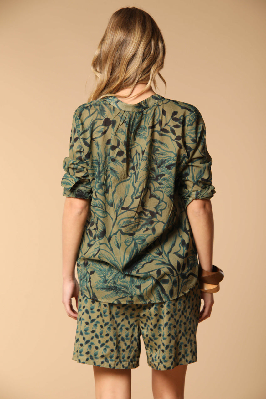 Adele camisa mujer en gasa de algodón con estampado floreal