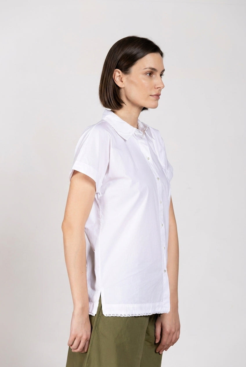 Livia camicia donna a manica corta in popeline