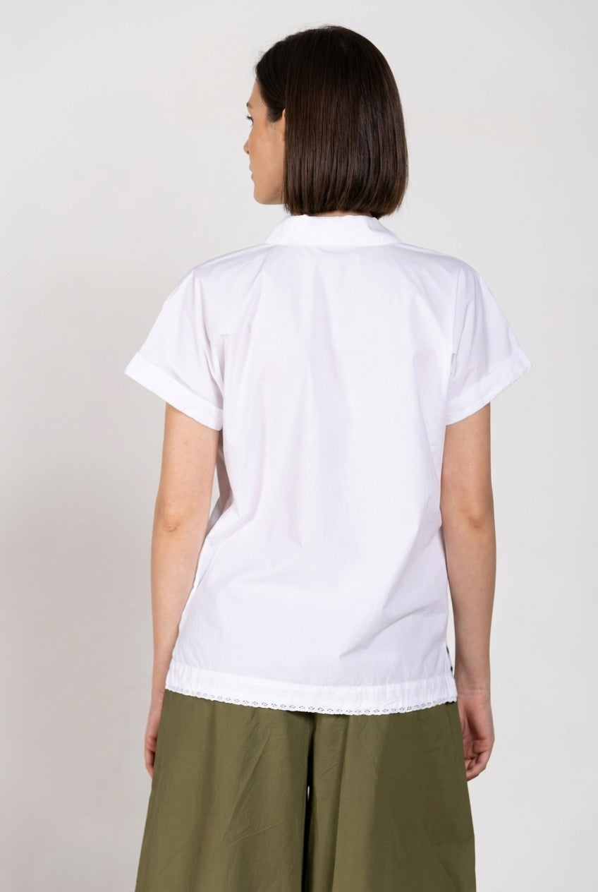 Livia camicia donna a manica corta in popeline