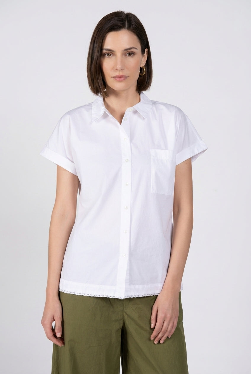Livia camicia donna a manica corta in popeline