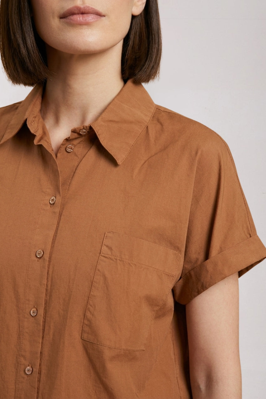 Livia camisa mujer manga corta en popelín