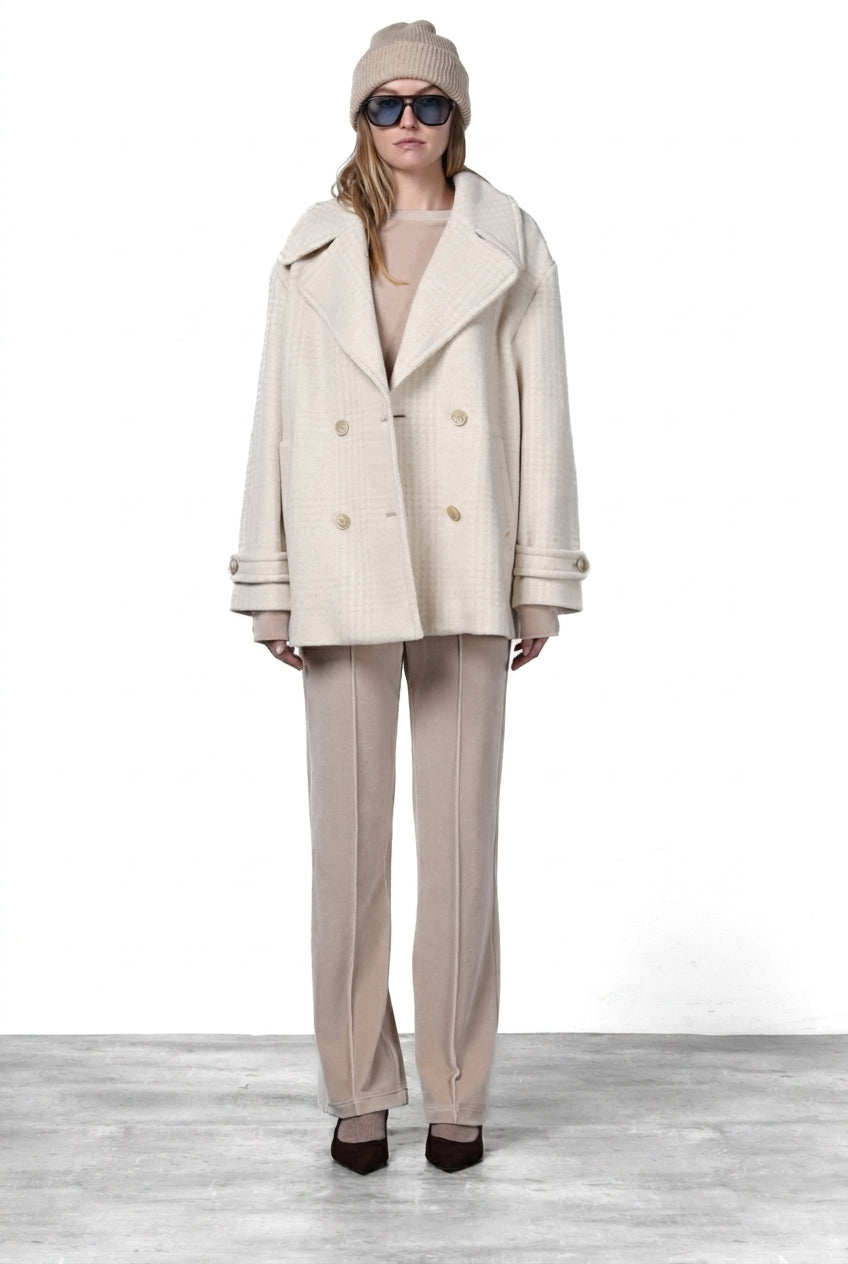 Leonie cappotto donna in lana fantasia a quadri