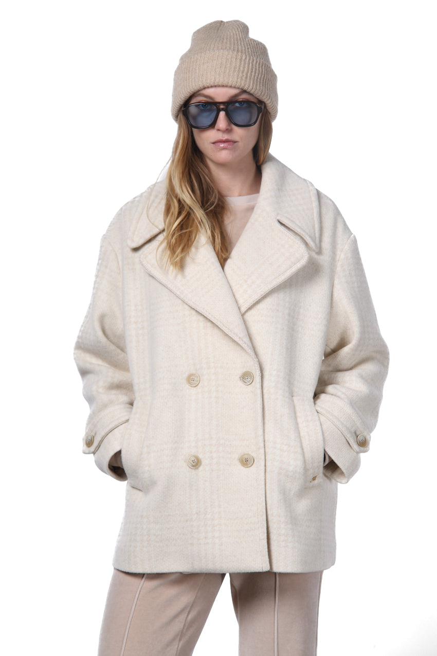Leonie cappotto donna in lana fantasia a quadri