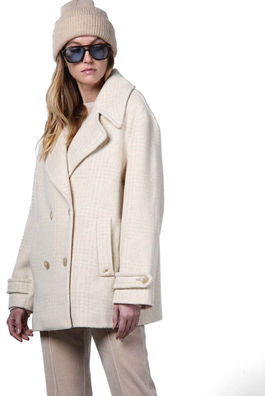 Leonie cappotto donna in lana fantasia a quadri
